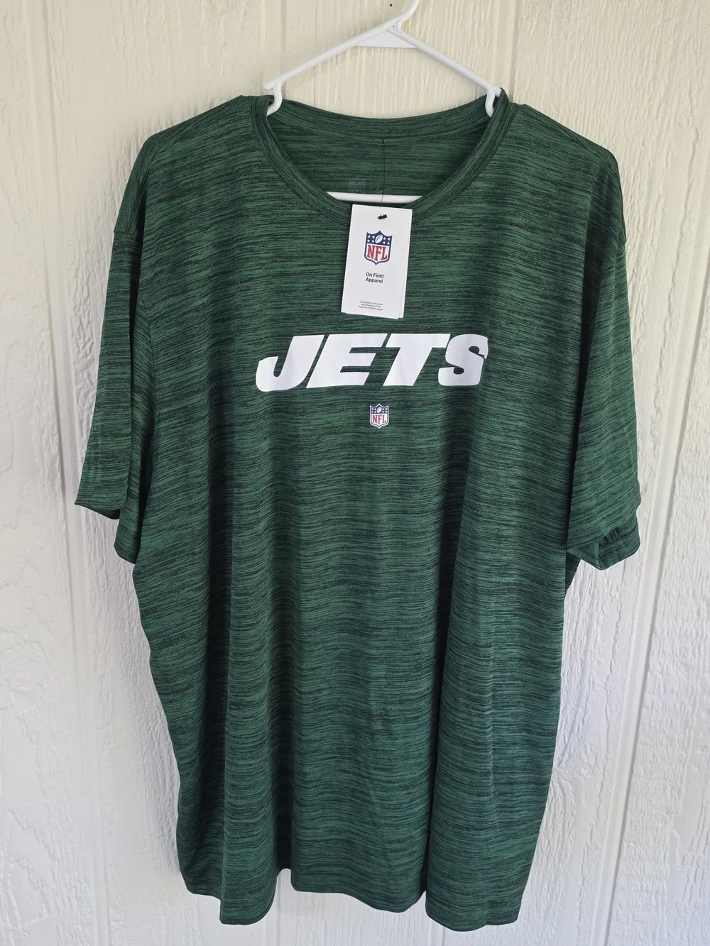 NFL Jets Dark Green Short Sleeve Men's Tee with White Logo
